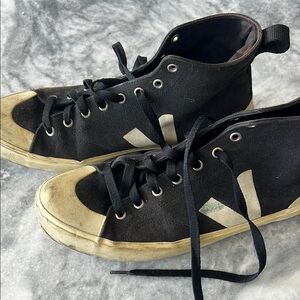 Bria Black High-Top Canvas Sneakers